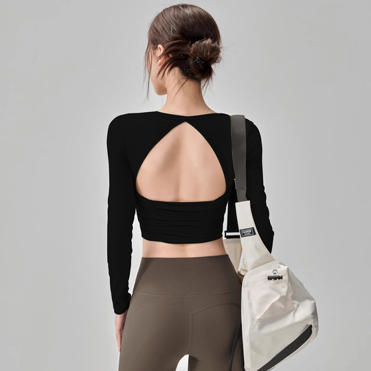 Vêtements de yoga à coupe fixe, haut à manches longues, Pilates, fitness