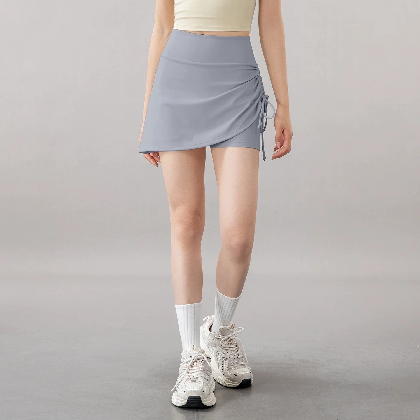 防走光瑜伽短裙女高腰提臀健身裤运动跑步训练紧身显瘦性感裤裙,淘宝优惠券,粉丝福利购,淘宝优惠卷