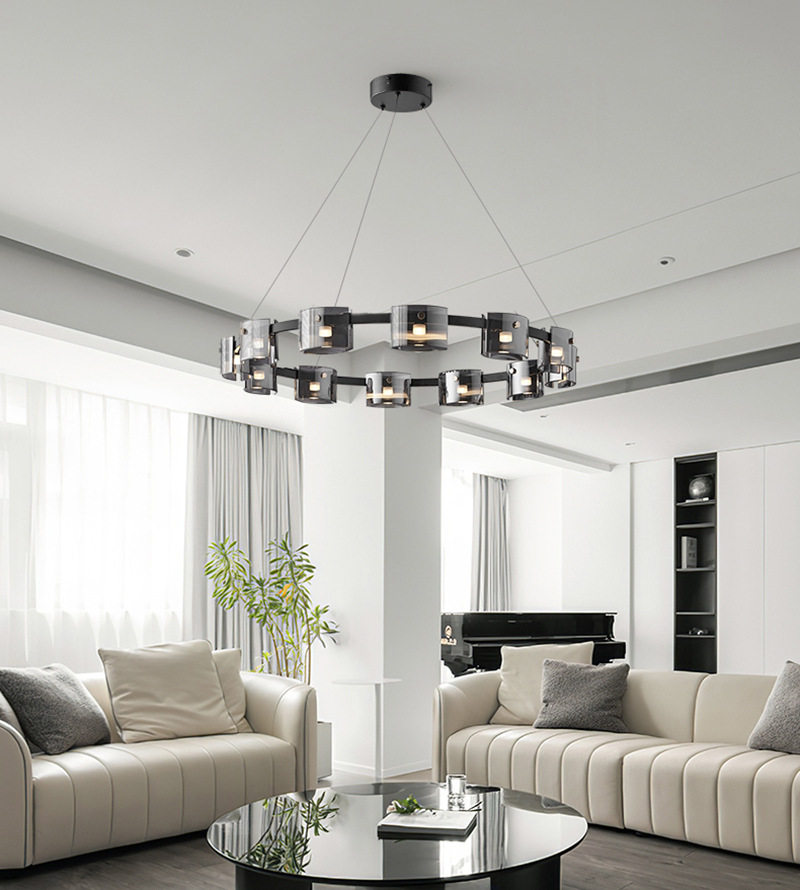 供货极简客厅吊灯后现代简约轻奢餐厅灯设计师别墅展厅灯圆形主灯