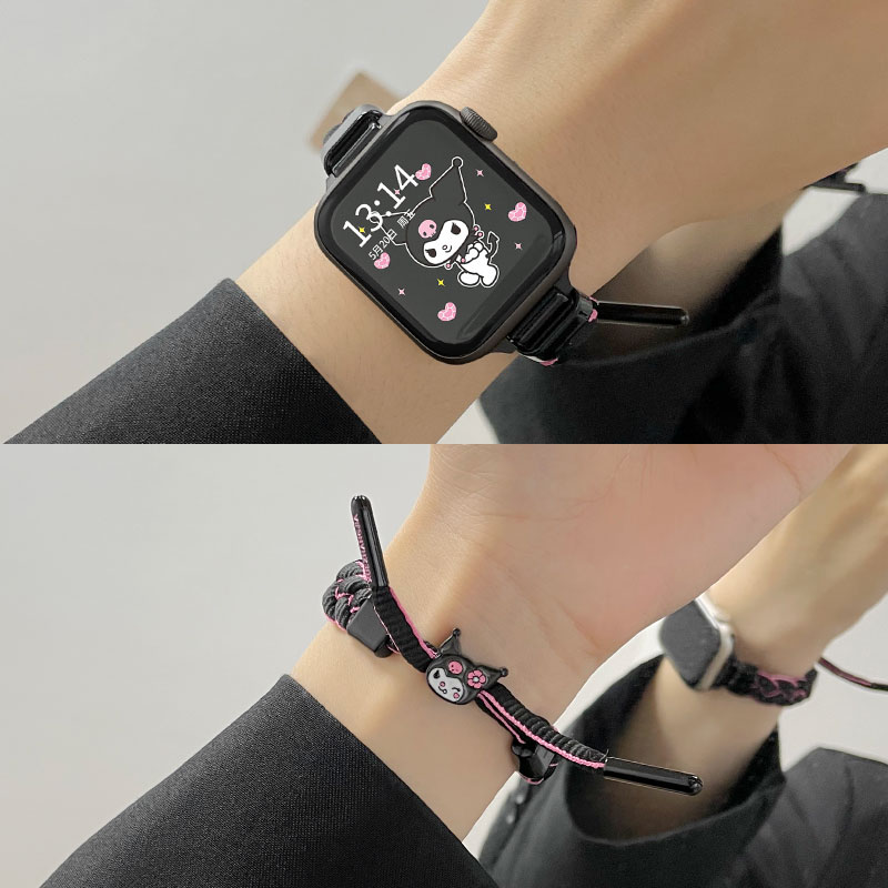 适用iwatchs8表带编织创意s9苹果手表iwatchse/s7/s6/手表带s5s4s3女生秋冬applewatchse女款可爱iphonewatch - 图1