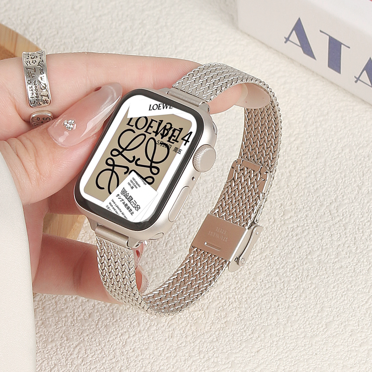 适用华为watch fit4手表带链创意金属4pro新款智能运动腕表watchfit3手表链女生2手环腕带高级感系列女款夏天 - 图1