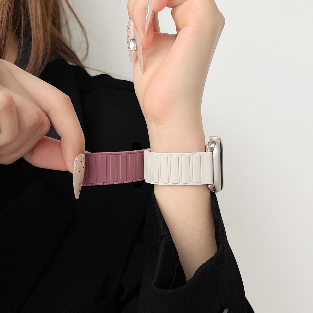 适用vivowatchgt手表带硅胶磁吸vivo watch gt高级感智能3代手环vivowatch5女款iqoo蓝牙版iqoowatchgt手表链 - 图3