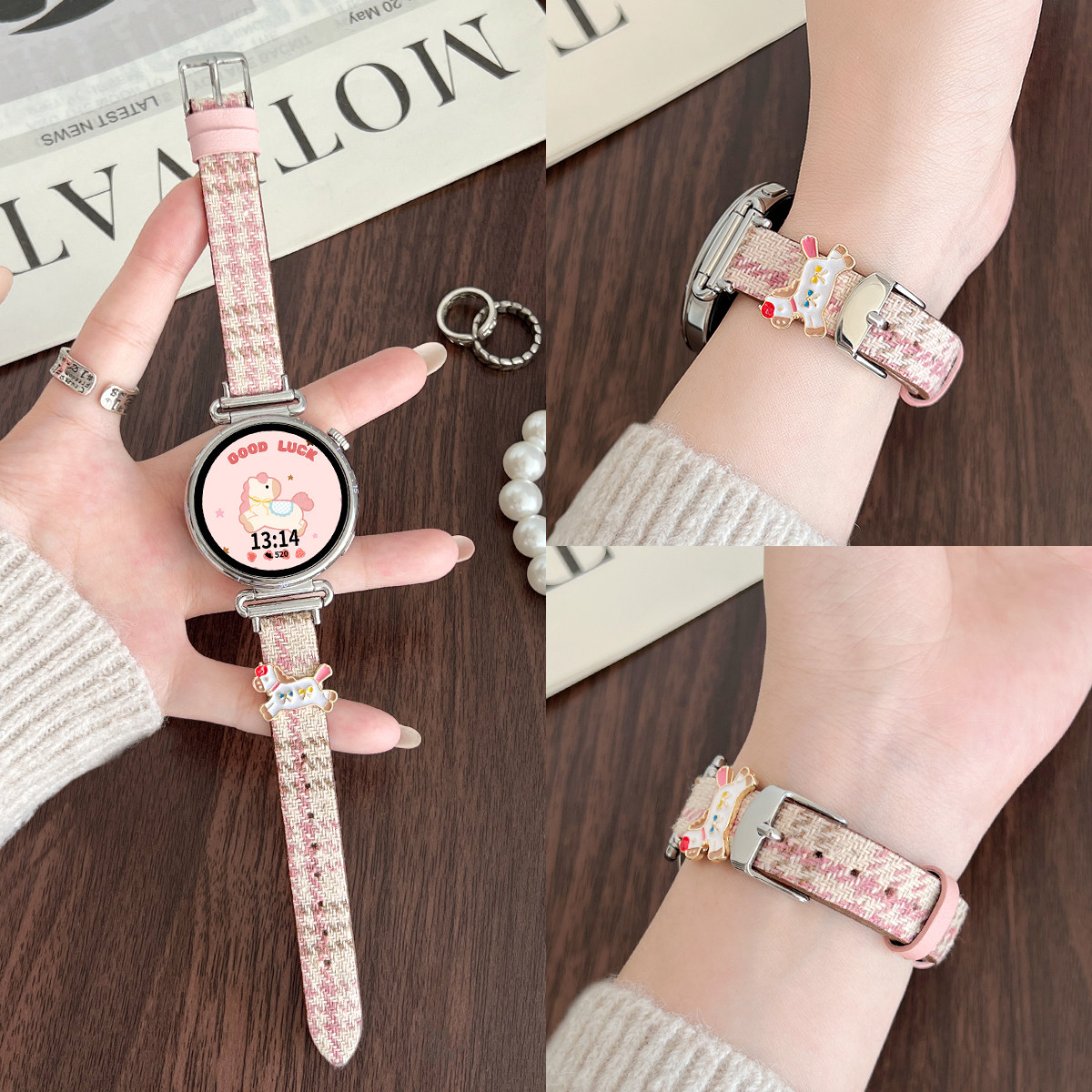 适用小米watchs4手表带创意毛呢xiaomi watch 5新款皮质智能运动watchs4sport手表链3腕带41mm专用高级感女生,淘宝优惠券,粉丝福利购,淘宝优惠卷