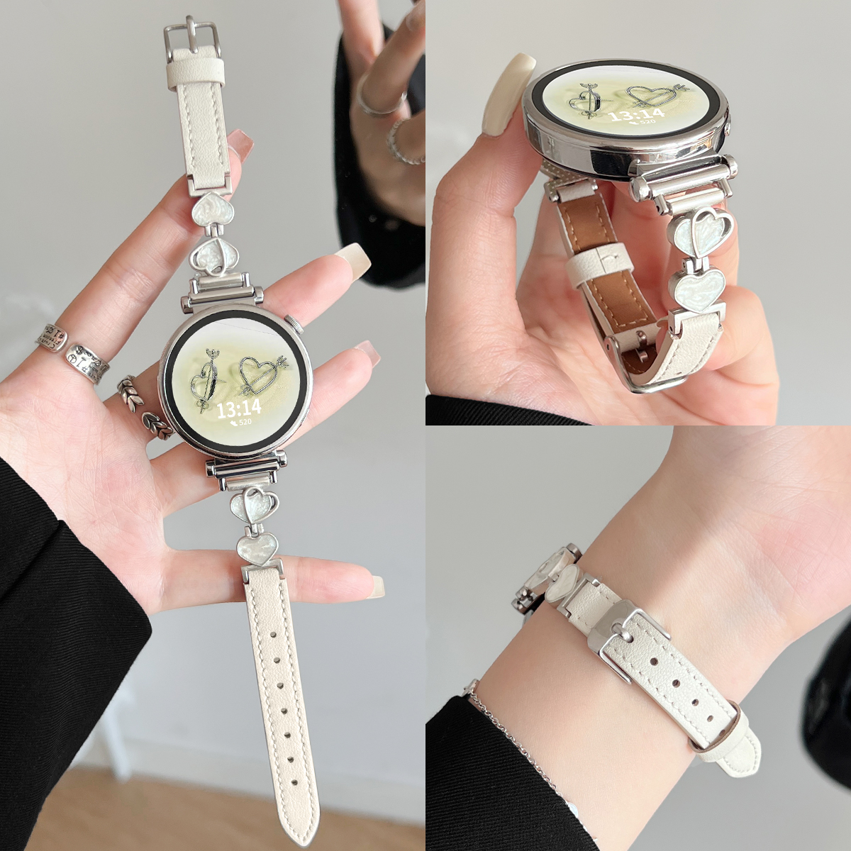 适用小米watchs4手表带链真皮新款xiaomi watchs4sport创意女款s3智能运动手表color2腕带女士高级感41mm专用 - 图1