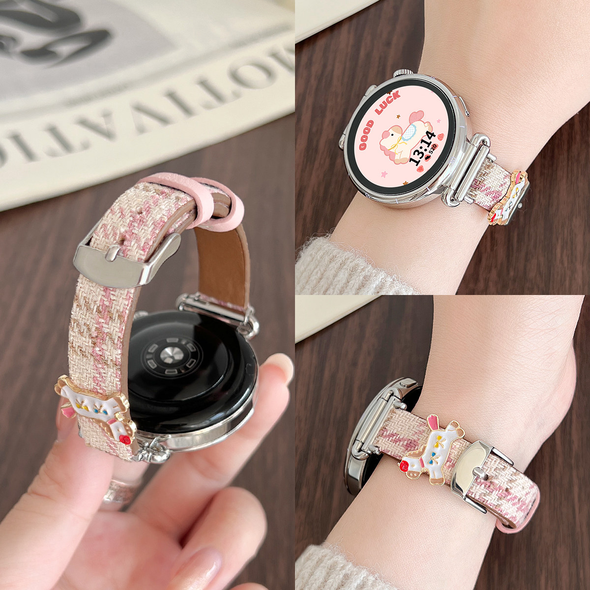 适用小米watchs4手表带创意毛呢xiaomi watch 5新款皮质智能运动watchs4sport手表链3腕带41mm专用高级感女生,淘宝优惠券,粉丝福利购,淘宝优惠卷