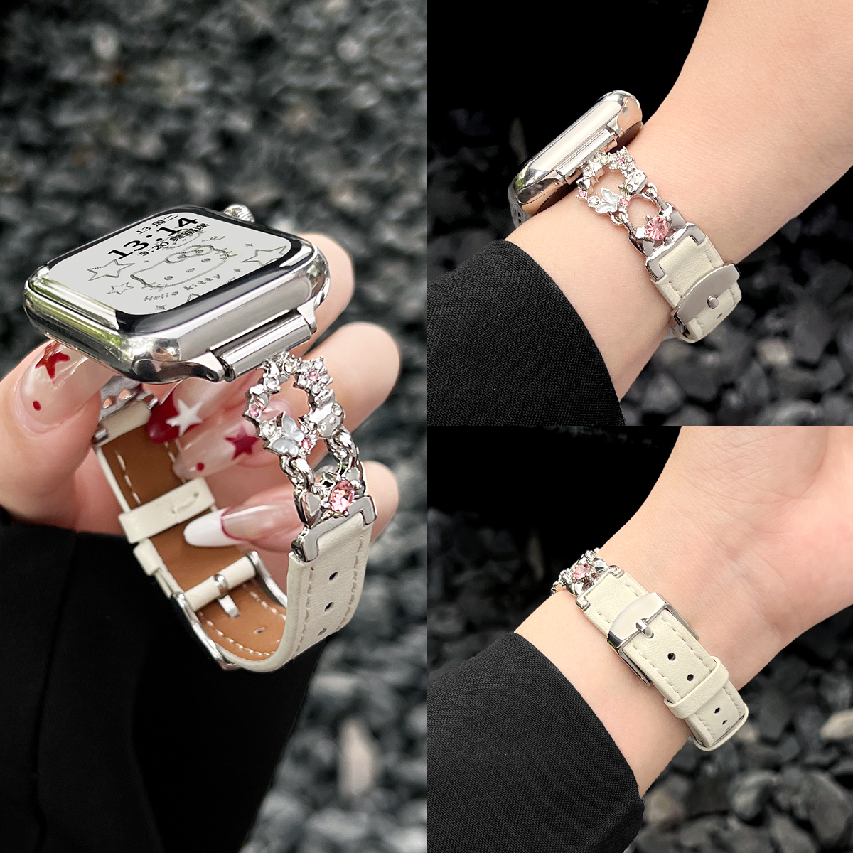 适用小米手环9pro手表带创意真皮8por腕带高级感新款watch6红米智能运动redmiwatch5表链高颜值7女生秋冬手带 - 图1