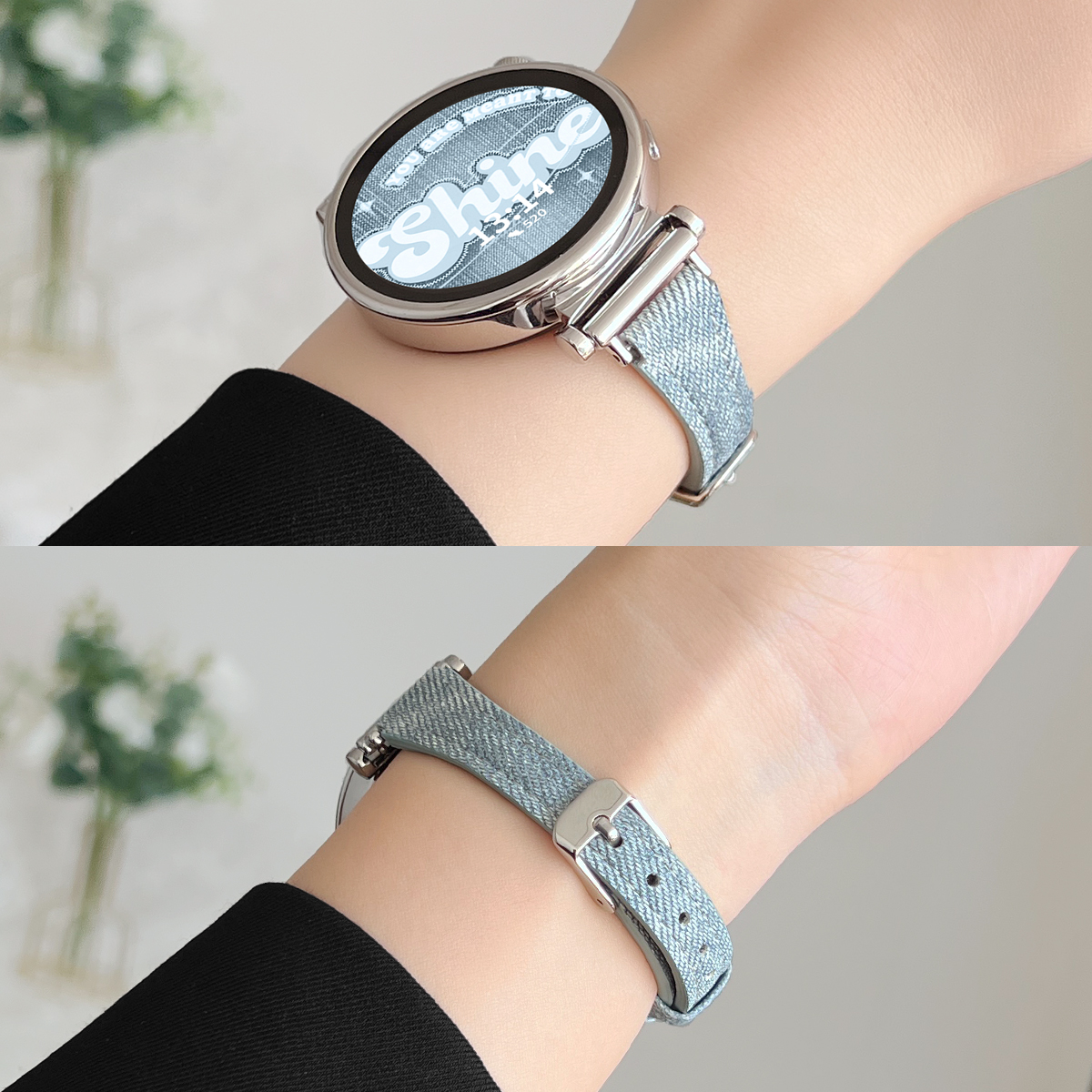 适用小米watchs4手表带链创意牛仔xiaomi watchs4sport女款新款智能运动手表s3/2腕带41mm女士专用高级感表链 - 图3