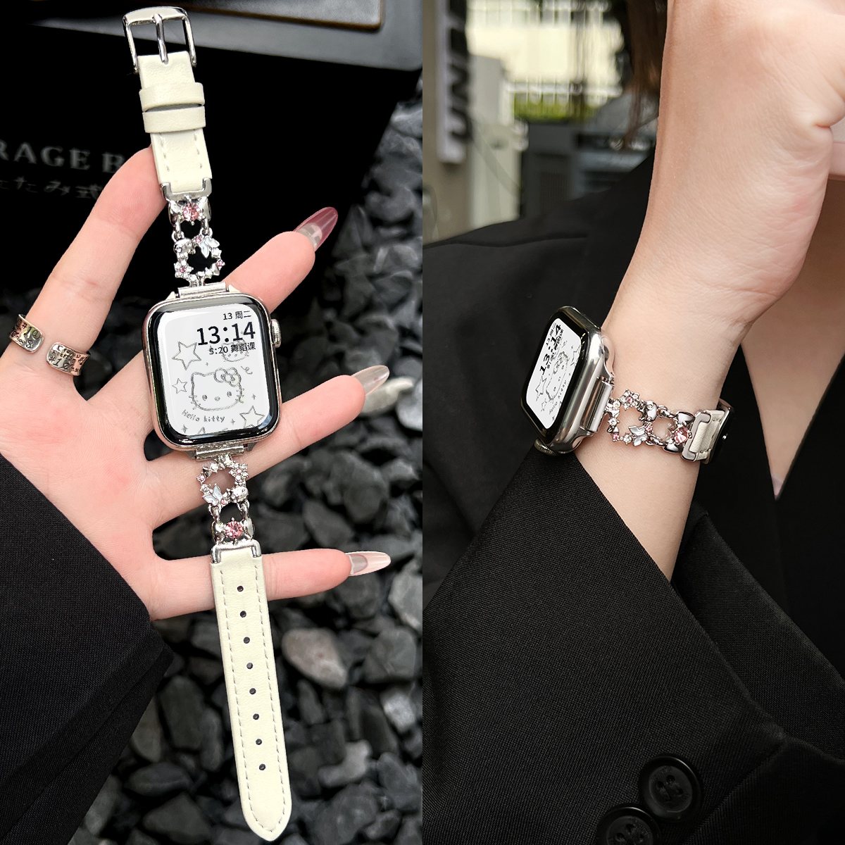 适用小米手环9pro手表带创意真皮8por腕带高级感新款watch6红米智能运动redmiwatch5表链高颜值7女生秋冬手带 - 图2