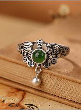 S925纯银仿南红玛瑙如意戒指