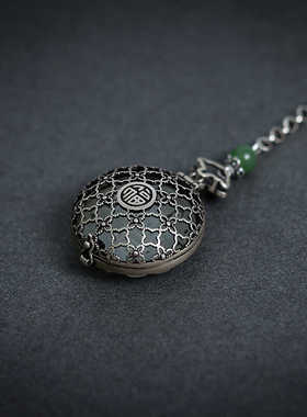 镂空香囊可打开吊坠925银复古中国风旗袍压襟挂件流苏汉服配饰女