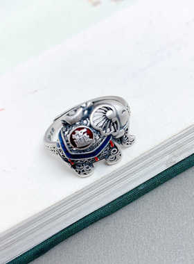 礼物吉象如意工艺戒指银质复古风