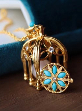 景泰蓝莲花镂空盒子可打开