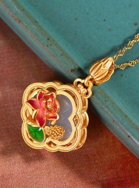 纯银古法金和田玉女古风配饰