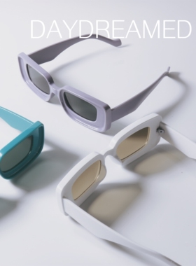 马卡龙色UV400长方形小众潮墨镜