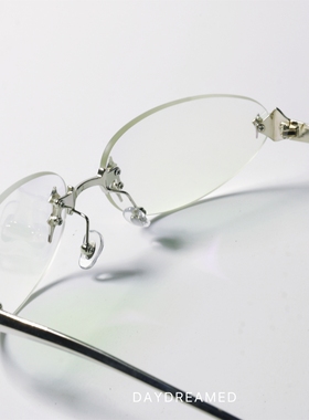 鹅蛋形UV400小众无框炫彩潮墨镜