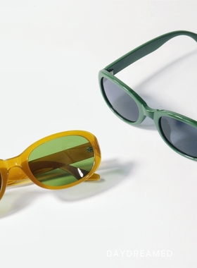 港风复古椭圆形粗框可配近视墨镜