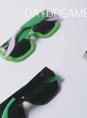 荧光绿猫眼小众撞色可配近视墨镜