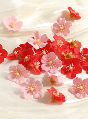 仿真花朵 diy手工花环材料小桃花头饰汉服绢花假花婚庆布置装饰花