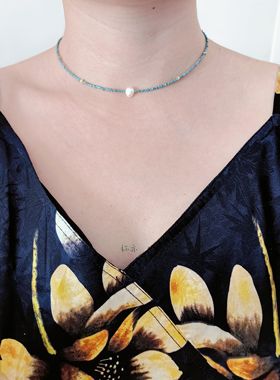 弥亦「静」天然淡水珍珠毕加索古董珠锁骨链手工vintage气质项链