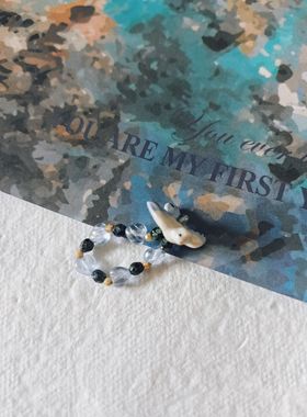 弥亦「动物园」系列原创设计飞鸟陶瓷戒指百搭可调节小众饰品