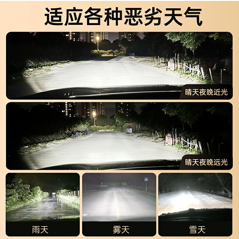 上汽红岩杰狮c500led大灯改装近光远光H1H7H4雾灯24V专用货车灯泡-图1