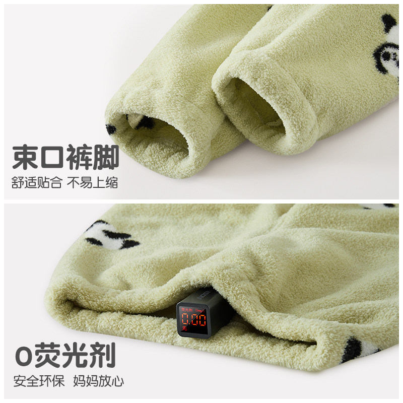 宝宝睡衣冬加厚男童珊瑚绒家居服儿童双面绒加绒保暖套装秋冬款,淘宝优惠券,粉丝福利购,淘宝优惠卷