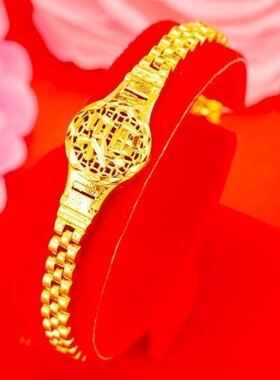 福字金色手链女士手表