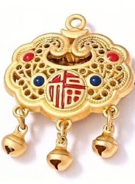 金色祥云福锁吊坠1525