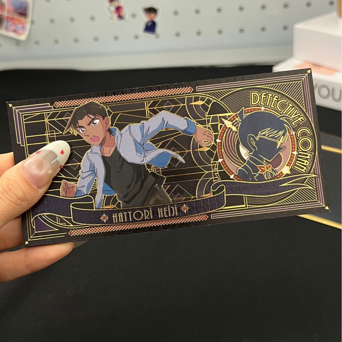 名侦探柯南周边纪念钞新一怪盗基德闪卡收藏币烫金钞卡片礼物动漫 - 图2