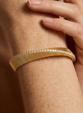 Wens星辰系列 新款高级感轻奢小众设计师气质百搭闪精致女士手镯