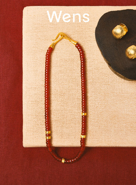 「圣诞礼物」Wens石来运转红玛瑙金属福珠项链女新年生日礼物