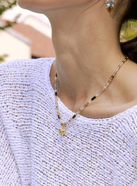 LILIFAN莉莉梵 幸运编织镂空球形串珠项链 简约文艺复古高级感