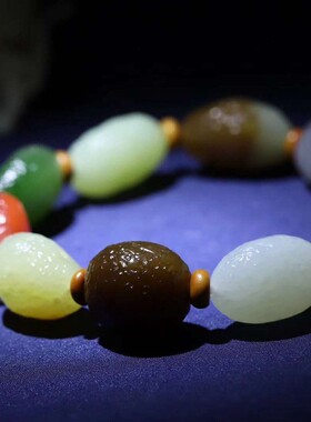 天然新疆和田玉玉器供应链青海料暖白烟紫碧玉糖料黄口料多宝手串