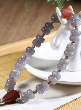 并蒂莲手持青海料烟紫色