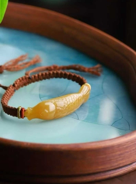 天然和田玉玉器工厂店新疆且末料老料满糖色玉石富贵鱼手牌手链