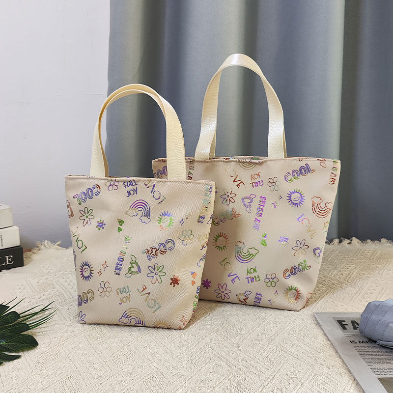 印花手提包女2025新款可爱学生帆布包迷你手拎包休闲便当袋防水,淘宝优惠券,粉丝福利购,淘宝优惠卷