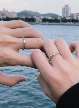 XXOFF镶钻戒指小众设计情侣