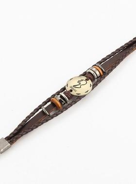 couple shand catenary bracelet men 皮绳星座手錬男女情侣手錬