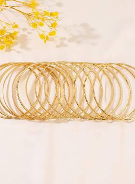 women Bohemian multi-layer alloy bracelet set punk jewelry环