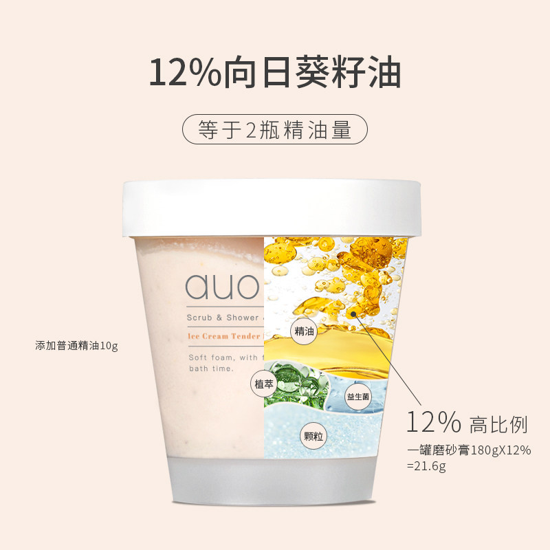 auou艾遇嫩白全身去角质男女磨砂膏 AUOU艾遇身体磨砂