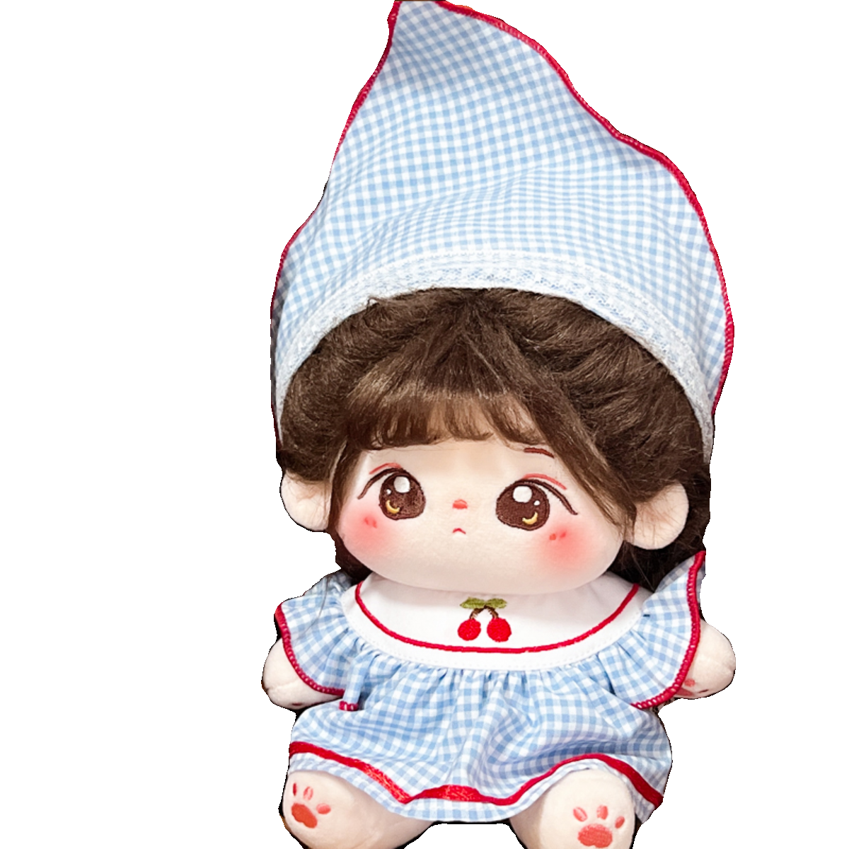 新款20cm10cm娃衣可爱小清新樱桃连衣裙棉花娃娃明星公仔换装配饰 - 图3