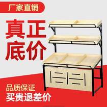 Supermarket Steel Wood Fruits Vegetable Shelving Multilayer Fruit Racks Water Fruit Shop Shelf Multifunction Fresh Fruit And Vegetable Show Shelf