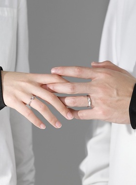 异地恋小众设计感对戒原创定制