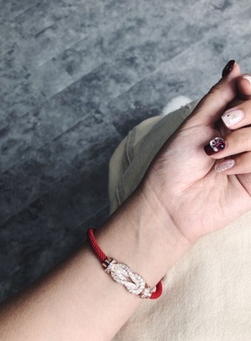 本命年交叉玫瑰金小设计风手绳