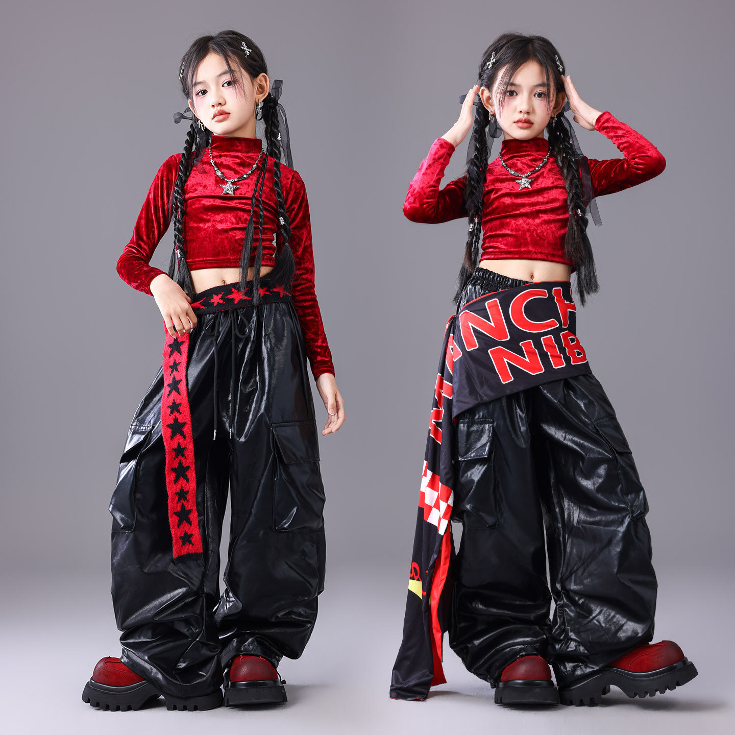 爵士舞女童服装潮酷时髦春晚儿童喜庆演出服女团jazz套装舞台表演,淘宝优惠券,粉丝福利购,淘宝优惠卷