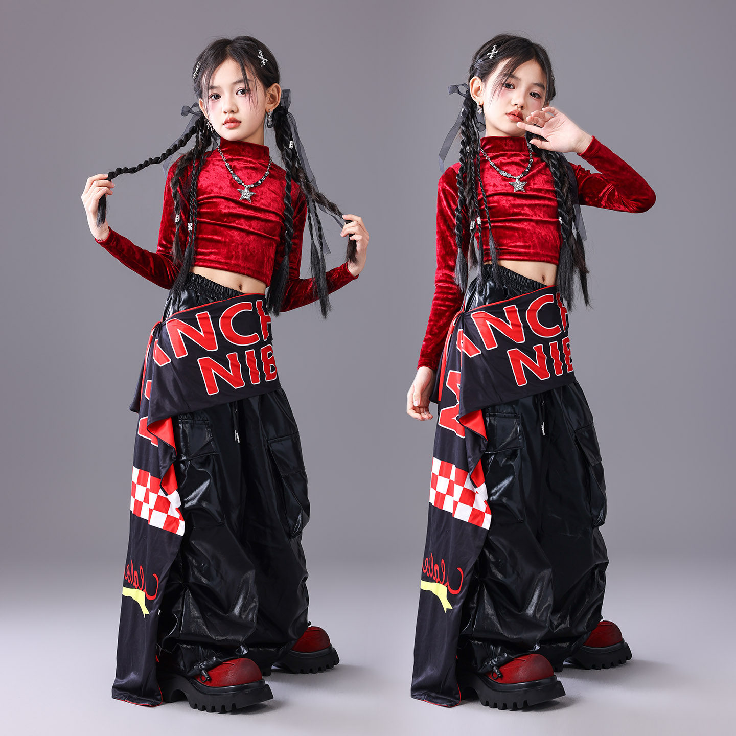 爵士舞女童服装潮酷时髦春晚儿童喜庆演出服女团jazz套装舞台表演,淘宝优惠券,粉丝福利购,淘宝优惠卷