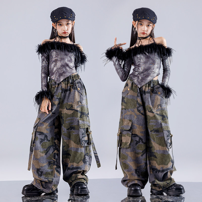 爵士舞服装女童潮酷时髦儿童辣妹装jazz套装走秀潮服少儿演出服酷,淘宝优惠券,粉丝福利购,淘宝优惠卷