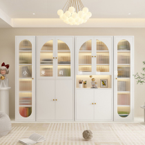 Style Glass Door Bookcase Cream Wind Iron Art Disposal Cabinet Lockers Home Bookcase Living-room Living-room Display Cabinet Containing Cabinet