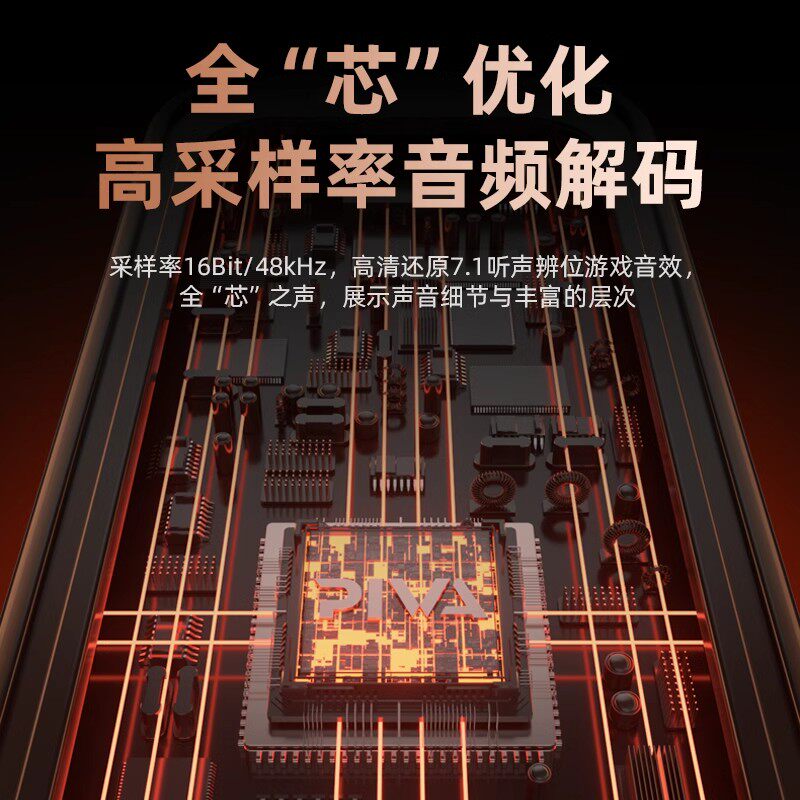 Piva派威GS10游戏声卡外置手机电脑直播免驱耳机7.1声效pd快充
