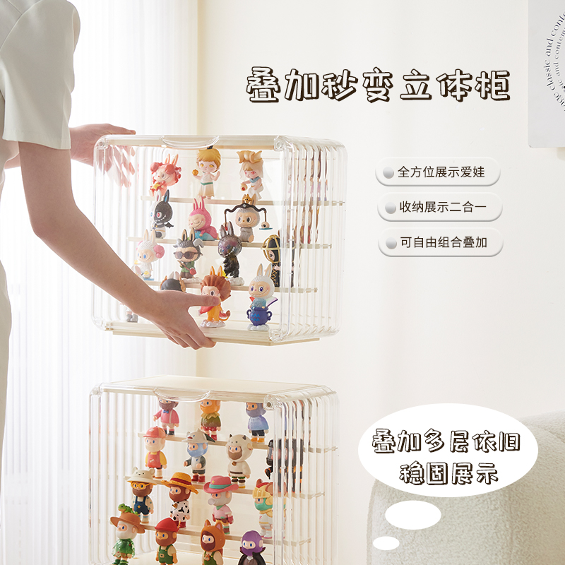 阶梯式大号透明盲盒泡泡玛特手办收纳展示架小摆件积木公仔防尘盒 - 图2